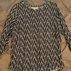 Loft sweater, Large, navy and white